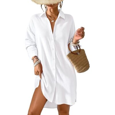 Tanmolo Damen Strandkleid Sommer Strandtunika Cover Up Strandbluse, Strandhemd, Langer Schnitt, Leichtes Material, Strand und Urlaub Tanmolo Damen Strandkleid Sommer Strandtunika Cover Up Strandbluse, Strandhemd, Langer Schnitt, Leichtes Material, Strand und Urlaub