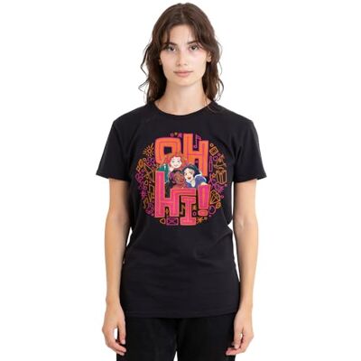 Disney Damen Princess Oh Hi Merida, Moana and Snow White Ladies, Black T-Shirt Disney Damen Princess Oh Hi Merida, Moana and Snow White Ladies, Black T-Shirt