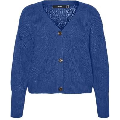 VERO MODA Curve Damen VMLEA LS V-Neck Cuff Cardigan NOOS CUR Strickjacke, Surf The Web, L VERO MODA Curve Damen VMLEA LS V-Neck Cuff Cardigan NOOS CUR Strickjacke, Surf The Web, L