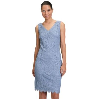 Vera Mont Damen Etuikleid mit Spitze 40, Light Steel Blue Vera Mont Damen Etuikleid mit Spitze 40, Light Steel Blue