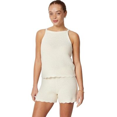 Amazon x Sofia Grainge Damen Mommy & Me Häkelpullover und Tank-Sets aus Baumwolle, Elfenbein, XS Amazon x Sofia Grainge Damen Mommy & Me Häkelpullover und Tank-Sets aus Baumwolle, Elfenbein, XS