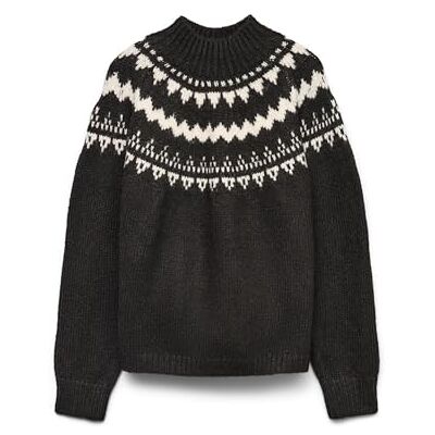 VERO MODA Damen Vmvivian Ls Highneck Pullover, Chocolate Torte, L VERO MODA Damen Vmvivian Ls Highneck Pullover, Chocolate Torte, L