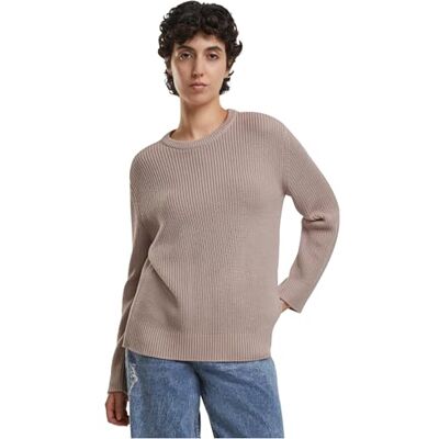 Urban Classics Damen Ladies Rib Knit Sweater duskrose, S Urban Classics Damen Ladies Rib Knit Sweater duskrose, S