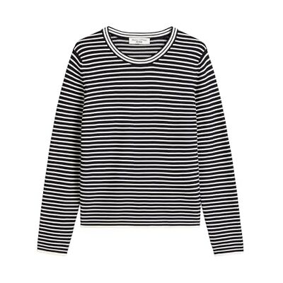 Marc O' Polo Marc OߴPolo Denim Damen Pullover mit Rundhalsausschnitt gestreift, Blau (Dark Blue Multi 01), XS Marc O' Polo Marc OߴPolo Denim Damen Pullover mit Rundhalsausschnitt gestreift, Blau (Dark Blue Multi 01), XS