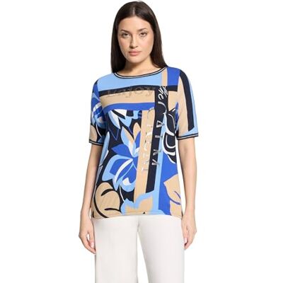 Betty Barclay Damen Casual-Shirt mit Tunnelzug 36, Dunkelblau/Blau Betty Barclay Damen Casual-Shirt mit Tunnelzug 36, Dunkelblau/Blau