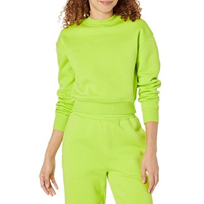 Amazon Damen Bauchfreies Sweatshirt mit überschnittenen Schultern (in Übergröße erhältlich), Lindgrün, XL Amazon Damen Bauchfreies Sweatshirt mit überschnittenen Schultern (in Übergröße erhältlich), Lindgrün, XL