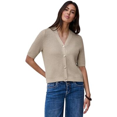 Street One Kurzarm Cardigan mit V-Neck und Struktur Clay Sand 38 Street One Kurzarm Cardigan mit V-Neck und Struktur Clay Sand 38