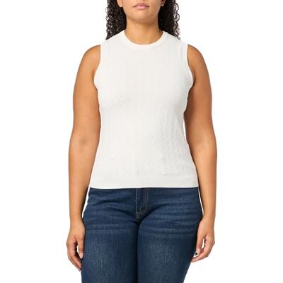 Armani Exchange Damen Ärmelloser Pullover mit All Over Ax-Logo, Iso, Mittel Armani Exchange Damen Ärmelloser Pullover mit All Over Ax-Logo, Iso, Mittel