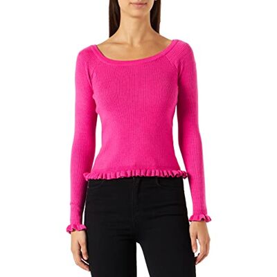 PIECES Damen Pcnia Off Shoulder Knit Bc Strickpullover, Rose Violet, L EU PIECES Damen Pcnia Off Shoulder Knit Bc Strickpullover, Rose Violet, L EU