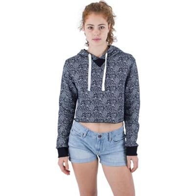 Hurley Damen Oceancare Fleeceoberteil mit Paisleymuster Pullover Sweater, Schwarz, XS Hurley Damen Oceancare Fleeceoberteil mit Paisleymuster Pullover Sweater, Schwarz, XS
