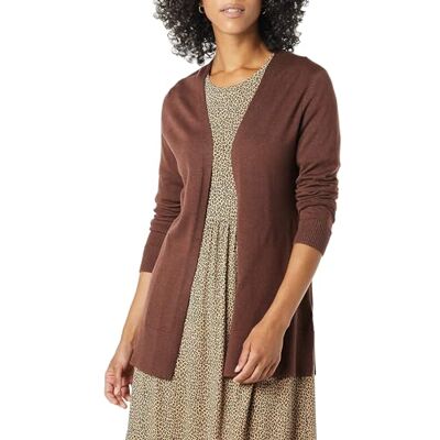 Amazon Damen Leichte Strickjacke ohne Knöpfe (in Übergröße erhältlich), Dunkles Kastanienbraun Meliert, XXL Amazon Damen Leichte Strickjacke ohne Knöpfe (in Übergröße erhältlich), Dunkles Kastanienbraun Meliert, XXL