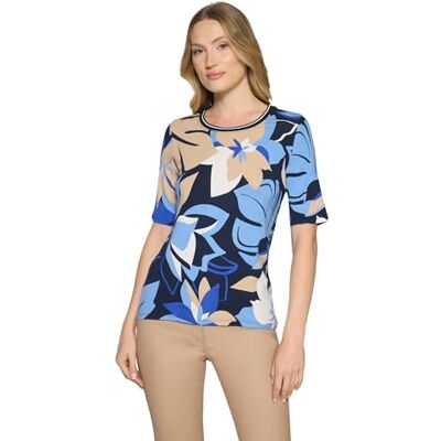 Betty Barclay Damen Basic Shirt mit Print 40, Dunkelblau/Blau Betty Barclay Damen Basic Shirt mit Print 40, Dunkelblau/Blau