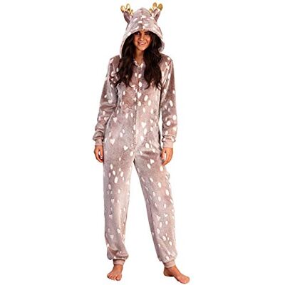 Loungeable Damen Jumpsuit Overall Tiere Gesichter Öhrchen 3D Kapuze Loungeable Damen Jumpsuit Overall Tiere Gesichter Öhrchen 3D Kapuze
