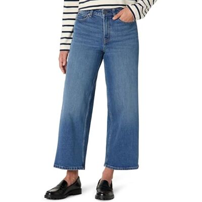 Amazon Damen Crop-Jeans mit Hoher Taille und Weitem Bein, 66,0cm Beininnenlänge, Mittelblau Vintage, 36 Amazon Damen Crop-Jeans mit Hoher Taille und Weitem Bein, 66,0cm Beininnenlänge, Mittelblau Vintage, 36