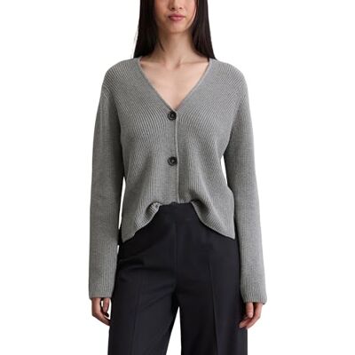 Marc O' Polo Marc OߴPolo Damen Cardigan mit V-Ausschnitt Relaxed Fit, Grau (Light Grey Melange 01), L Marc O' Polo Marc OߴPolo Damen Cardigan mit V-Ausschnitt Relaxed Fit, Grau (Light Grey Melange 01), L