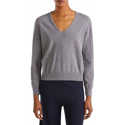 United Damen Maglia Scollo V M/L 1002d401y Pullover, grau, L United Damen Maglia Scollo V M/L 1002d401y Pullover, grau, L