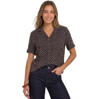 Street One Shirt mit Strukturmix und Knopfleiste Black Coffee 36 Street One Shirt mit Strukturmix und Knopfleiste Black Coffee 36
