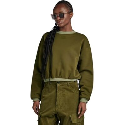 G-STAR RAW Damen Badge Logo Oversized Sweatshirt, Grün (Dark Olive D24218-C235-C744), M G-STAR RAW Damen Badge Logo Oversized Sweatshirt, Grün (Dark Olive D24218-C235-C744), M