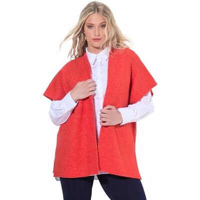 Ulla Popken Damen große Größen Übergrößen Plus Size Strickjacke, Oversized, offenes Modell, Halbarm paprikarot 50-56 832666520-2+ Ulla Popken Damen große Größen Übergrößen Plus Size Strickjacke, Oversized, offenes Modell, Halbarm paprikarot 50-56 832666520-2+