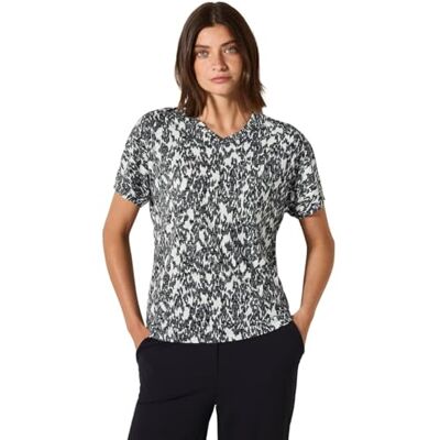 Cecil Minimal AOP Burn Out V-Neck Vanilla White L Cecil Minimal AOP Burn Out V-Neck Vanilla White L