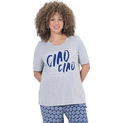 Ulla Popken Damen große Größen Übergrößen Plus Size T-Shirt, Ciao Ciao, Classic, Rundhals, Halbarm hellgrau mélange 46+ 847941134-46+ Ulla Popken Damen große Größen Übergrößen Plus Size T-Shirt, Ciao Ciao, Classic, Rundhals, Halbarm hellgrau mélange 46+ 847941134-46+