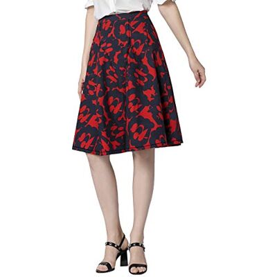 Apart Damen Printed Skirt Rock, Rot-nachtblau, 40 EU Apart Damen Printed Skirt Rock, Rot-nachtblau, 40 EU