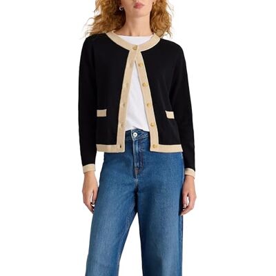 White Stuff Damen-Cardigan Charlotte – Vielseitiger Pullover aus Bio-Baumwolle – Schwarz/Gelb – Größe 36 White Stuff Damen-Cardigan Charlotte – Vielseitiger Pullover aus Bio-Baumwolle – Schwarz/Gelb – Größe 36