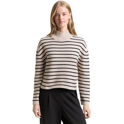 TOM TAILOR Denim Relaxed Fit Strickpullover mit Streifenmuster TOM TAILOR Denim Relaxed Fit Strickpullover mit Streifenmuster