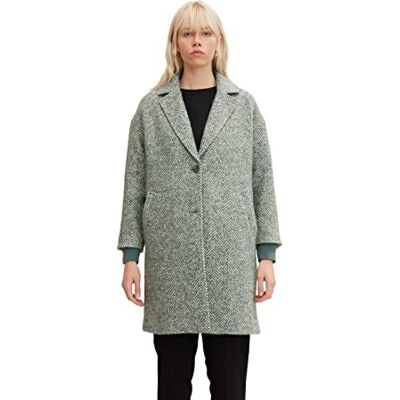TOM TAILOR Denim Damen Mantel 1032676, 30569 Green Dust Herringbone, L TOM TAILOR Denim Damen Mantel 1032676, 30569 Green Dust Herringbone, L