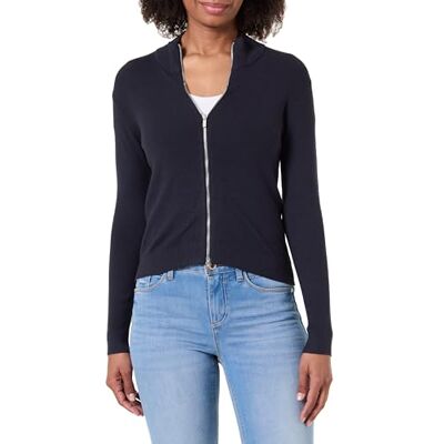 Springfield High Neck Cardigan mit Reißverschluss vorne, blau, XS für Damen Springfield High Neck Cardigan mit Reißverschluss vorne, blau, XS für Damen