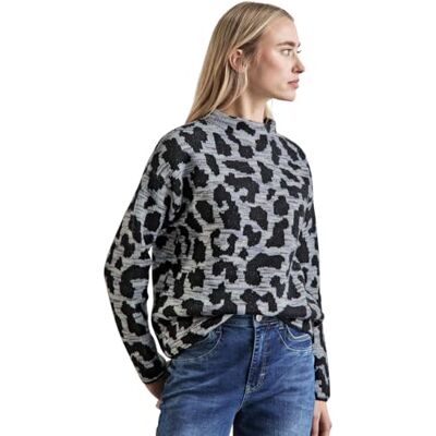 Street One Cosy Sweater_Leo Jacquard, Heather Grey, 40 Street One Cosy Sweater_Leo Jacquard, Heather Grey, 40