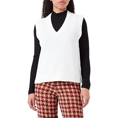 Marc O' Polo Denim Damen Pullunder aus Bio-Baumwolle ärmellos, Weiß (Scandinavian White), XXL Marc O' Polo Denim Damen Pullunder aus Bio-Baumwolle ärmellos, Weiß (Scandinavian White), XXL