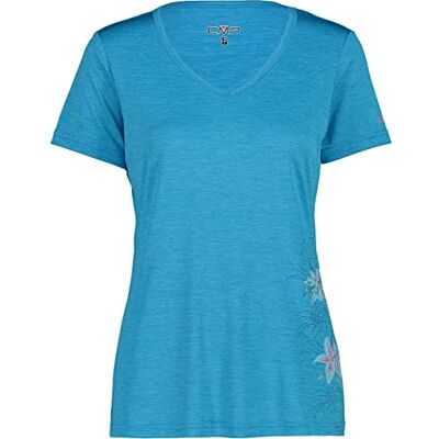 CMP Damen T-Shirt Light Melange Con Fantasia Floreale T-Shirt CMP Damen T-Shirt Light Melange Con Fantasia Floreale T-Shirt