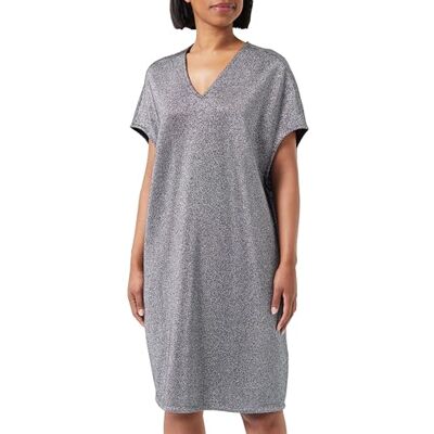 Replay Damen Kleid Kurzarm Glitzer, Silver Lurex 090 (Silber), XS Replay Damen Kleid Kurzarm Glitzer, Silver Lurex 090 (Silber), XS