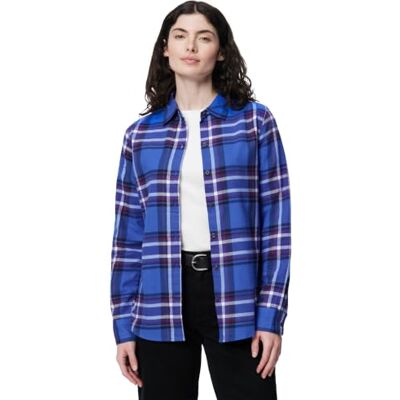Amazon Damen Flanellhemd, Normale Passform, langärmelig, leicht, kariert, Blau kariert, Größe L Amazon Damen Flanellhemd, Normale Passform, langärmelig, leicht, kariert, Blau kariert, Größe L