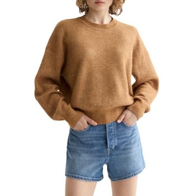 Scotch & Soda Damen Core Fuzzy Crew Neck Pullover Sweater, Tobacco Melange 210, S Scotch & Soda Damen Core Fuzzy Crew Neck Pullover Sweater, Tobacco Melange 210, S