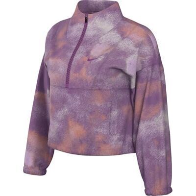 Nike One Therma-Fit Oversize-Oberteil Aus Fleece Mit Halbreißverschluss Und Print (Damen), Hot Fuchsia/Hot Fuchsia, FZ6969-518, XS Nike One Therma-Fit Oversize-Oberteil Aus Fleece Mit Halbreißverschluss Und Print (Damen), Hot Fuchsia/Hot Fuchsia, FZ6969-518, XS