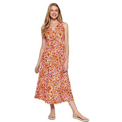 TRENDYOL Damen Women Maxi A-line Regular Fit Knit Dress Dress Casual, Orange, L TRENDYOL Damen Women Maxi A-line Regular Fit Knit Dress Dress Casual, Orange, L