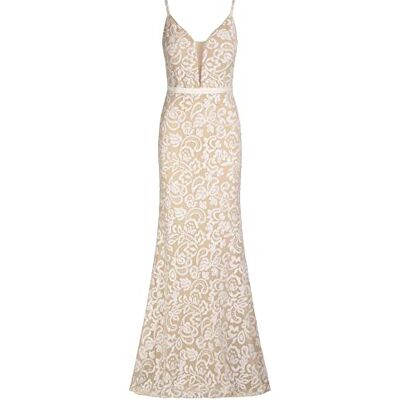 ApartFashion Damen Apart Abendkleid mit Pailletten Special Occasion Dress, Weiß, L EU ApartFashion Damen Apart Abendkleid mit Pailletten Special Occasion Dress, Weiß, L EU
