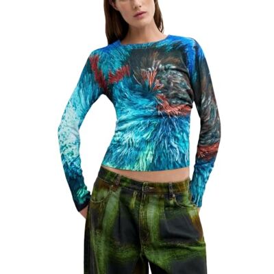 Desigual JERS_Pompom_Lacroix Damen-Sweatshirt, blau, 36 Desigual JERS_Pompom_Lacroix Damen-Sweatshirt, blau, 36