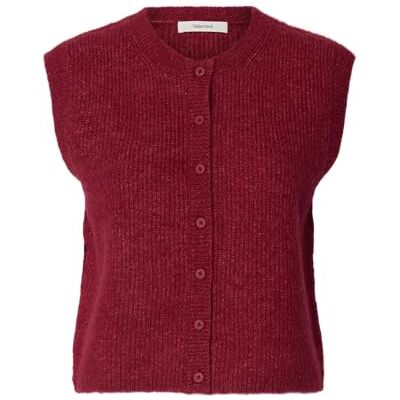 SELECTED WOMEN Damen Slflulu Sl Button O-Neck Vest Noos, Anemone, Medium SELECTED WOMEN Damen Slflulu Sl Button O-Neck Vest Noos, Anemone, Medium