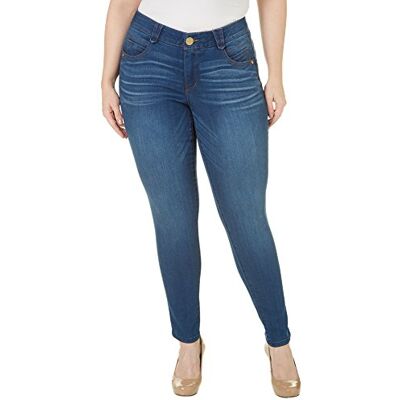 Democracy Damen Übergröße Ab-lösung Jegging Jeans, blau, 46 Democracy Damen Übergröße Ab-lösung Jegging Jeans, blau, 46