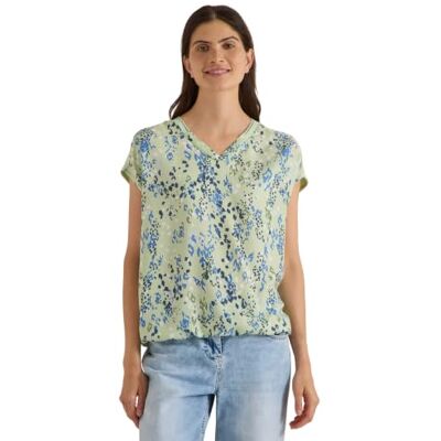 Cecil Kurzarm Blusenshirt mit Strukturmix raw Matcha Lime L Cecil Kurzarm Blusenshirt mit Strukturmix raw Matcha Lime L