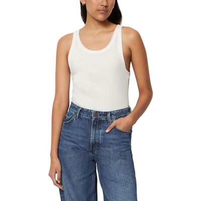 Marc O' Polo Denim Damen Tanktop mit Stretch-Anteil gerippt, Weiß (Scandinavian White), XS Marc O' Polo Denim Damen Tanktop mit Stretch-Anteil gerippt, Weiß (Scandinavian White), XS