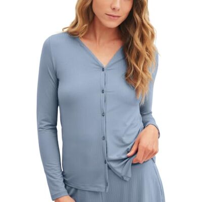 CALIDA Etude Ajours Langarmshirt Damen Aura Blue 40-42 CALIDA Etude Ajours Langarmshirt Damen Aura Blue 40-42
