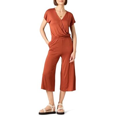 Amazon Damen Kurzärmeliger Wickel-Overall mit Kurzem Weitem Bein, 52,7cm Beininnenlänge, Lehm, M Amazon Damen Kurzärmeliger Wickel-Overall mit Kurzem Weitem Bein, 52,7cm Beininnenlänge, Lehm, M