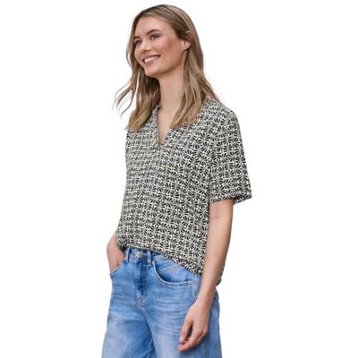 Street One Kurzarm Bluse mit Turn-Up Shadowed Navy 38 Street One Kurzarm Bluse mit Turn-Up Shadowed Navy 38