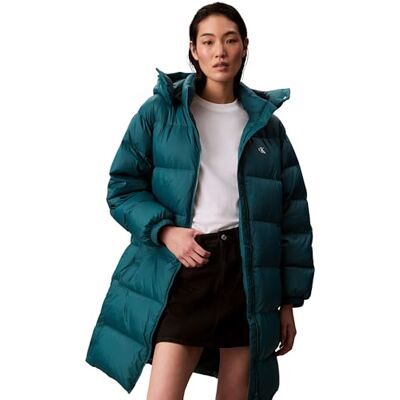 Calvin Jeans Damen Essential Midweight Long Puffer LV047D502G Mäntel, Grün (Maya Blue), XXS, Grün (Maya Blue), XXS Calvin Jeans Damen Essential Midweight Long Puffer LV047D502G Mäntel, Grün (Maya Blue), XXS, Grün (Maya Blue), XXS