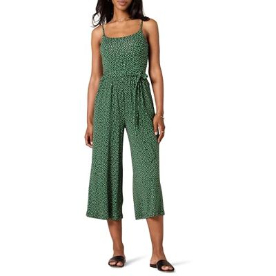 Amazon Damen Kurzer Cami-Overall aus Jersey mit Weitem Bein, 52,1cm Beininnenlänge, Grün Floral, L Amazon Damen Kurzer Cami-Overall aus Jersey mit Weitem Bein, 52,1cm Beininnenlänge, Grün Floral, L