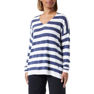 ONLY Pullover Damen, Cloud Dancer/Stripes:w. Naval Academy, XS ONLY Pullover Damen, Cloud Dancer/Stripes:w. Naval Academy, XS